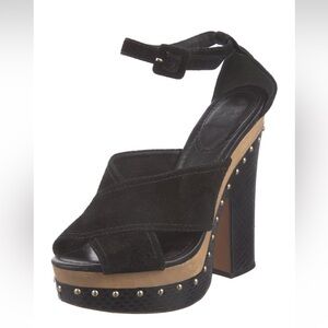 Alexandre Birman GG Embossed Suede Sandals
